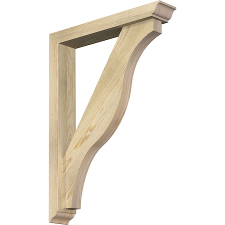 Ekena Millwork Funston Traditional Rough Sawn Bracket w/ Offset Brace, Douglas Fir, 4"W x 22"D x 30"H BKT0402X22X30FST01RDF